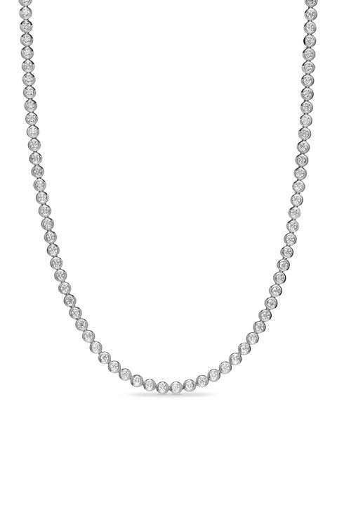 Bezel Set Diamond Tennis Necklace, 4.7mm