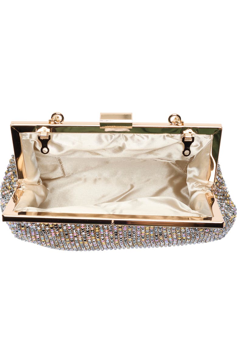 Jessica McClintock Sierra Rhinestone Embellished Chain Clutch, Alternate, color, Light Multi Metallic