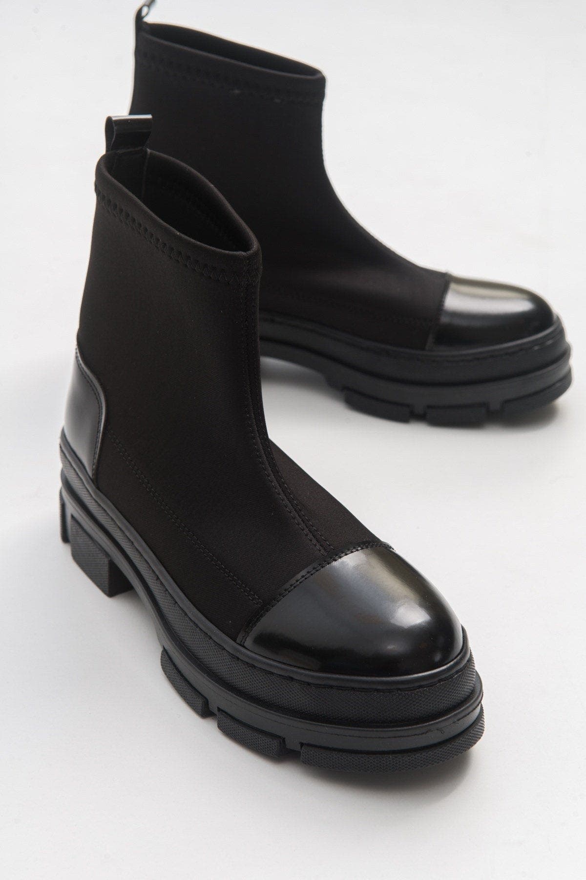 Prologue Shoes Bendis Scuba Boot, Alternate, color, Black Faux Leather