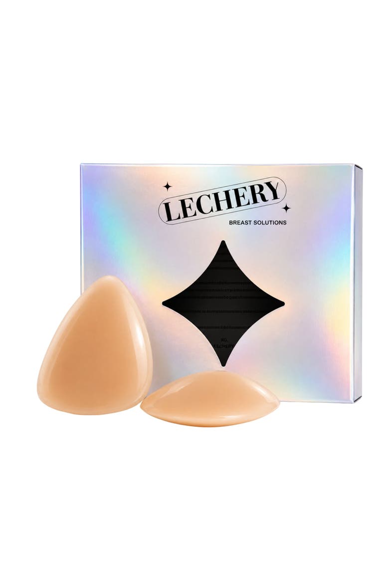 Allstick Triangle Adhesive Reusable Silicone Breast Petals Nipple Covers, Main, color, Almond