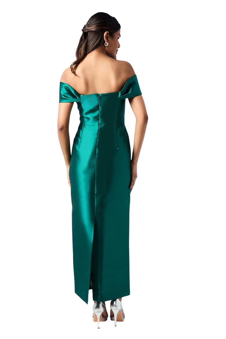 Petite Column Midi Bridesmaid Dress, Alternate, color, Emerald