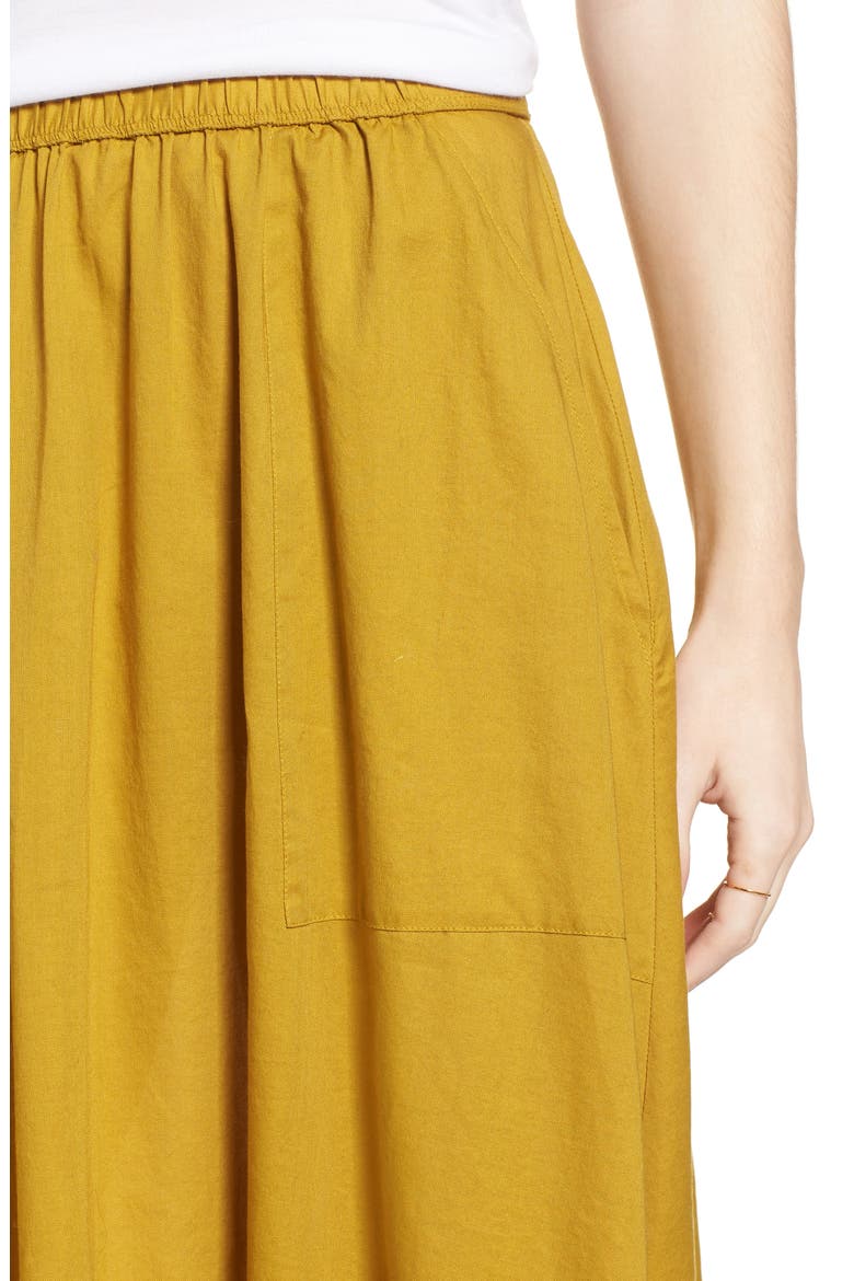 Sidewalk Midi Skirt, Alternate, color, SPICY SAFFRON