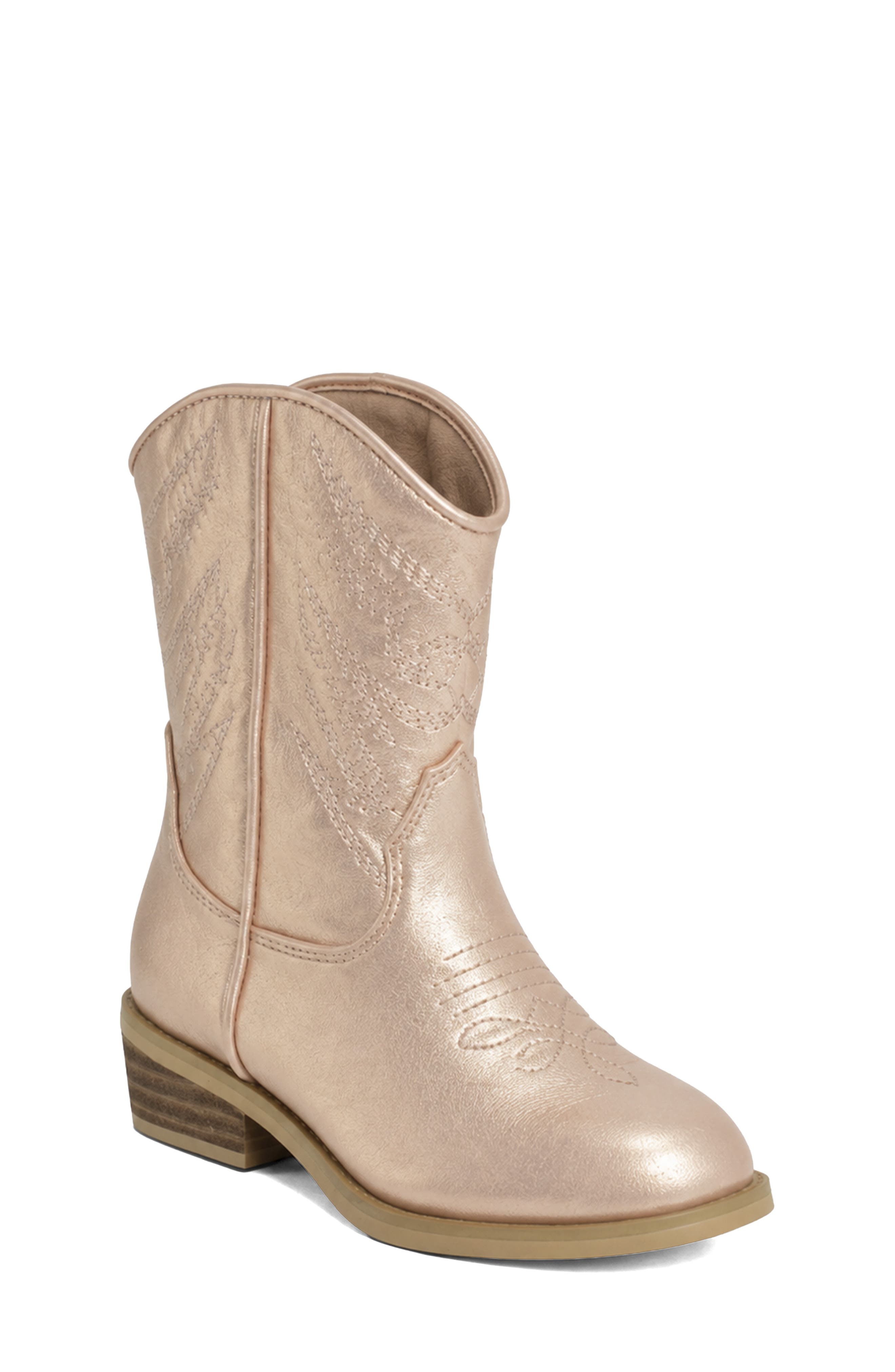 Kids' Zahara Western Boot, Main, color, ROSE GOLD