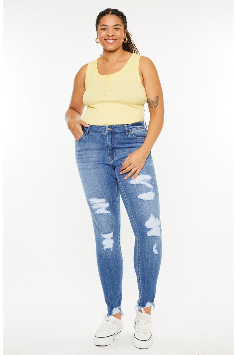 Summer Mid Rise Super Skinny Jeans, Main, color, Medium Wash Blue