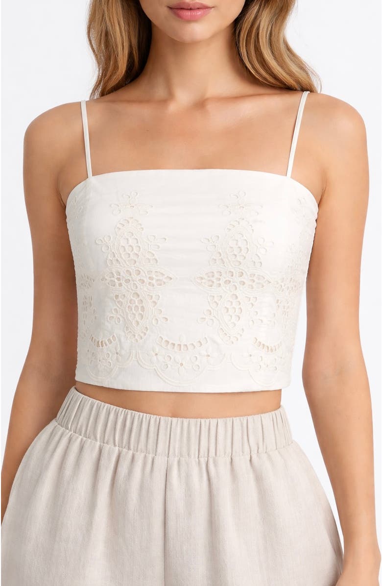 Bishop + Young Sorrento Corset Top, Main, color, Embroidered Stripe