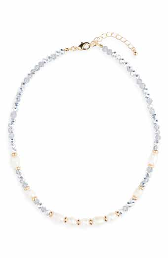 Tasha Crystal & Imitation Pearl Collar Necklace