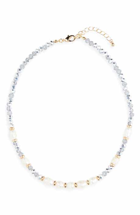 Tasha Crystal & Imitation Pearl Collar Necklace