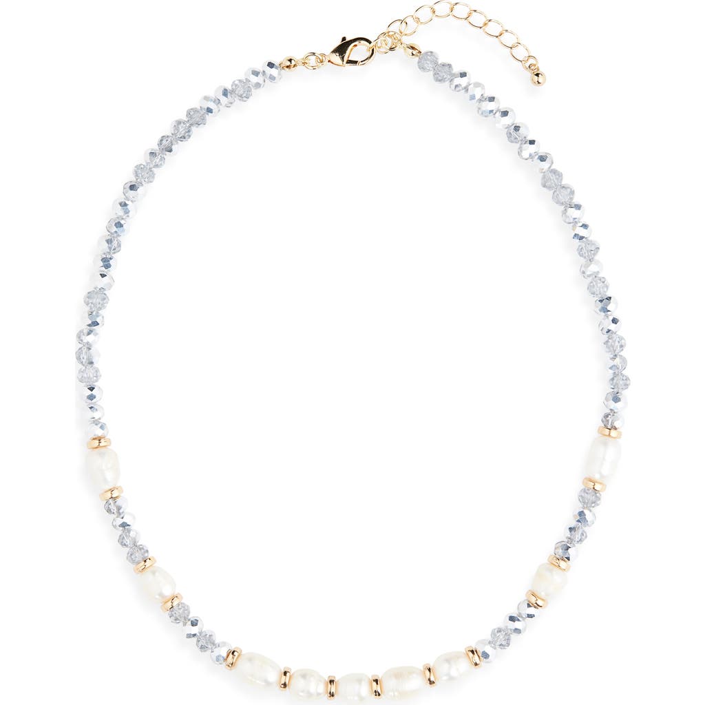 Tasha Crystal & Imitation Pearl Collar Necklace
