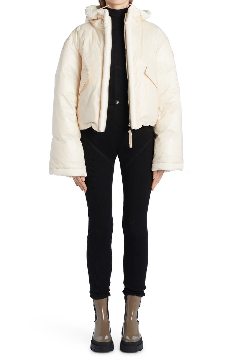 Moncler Genius Alisia 750 Fill Power Down Hooded Jacket, Alternate, color, Ivory