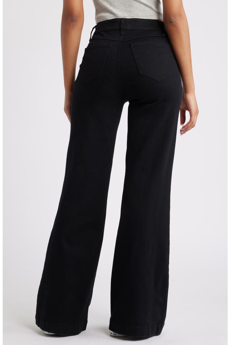 Belle Patch Pocket Flare Jeans, Alternate, color, BLACK