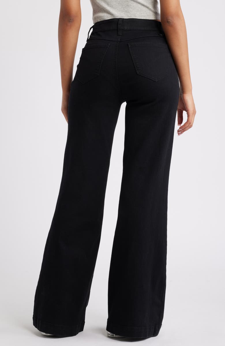 1822 Denim Belle Patch Pocket Flare Jeans, Alternate, color, Black