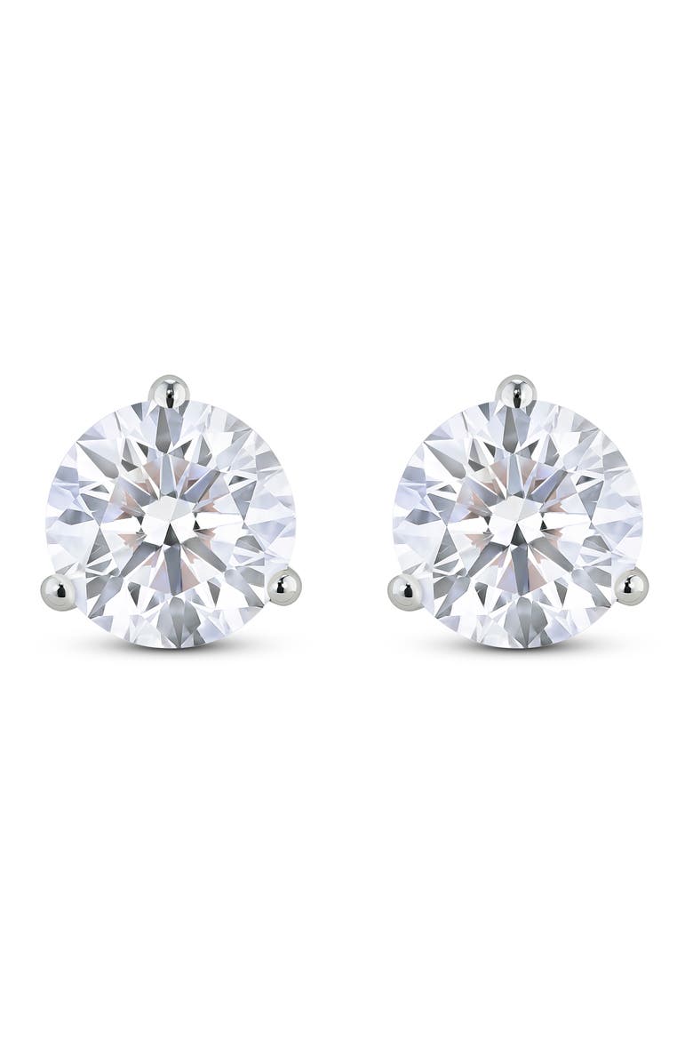 Round Lab Grown Diamond Stud Earrings, Main, color, 4.0ctw WHITE GOLD