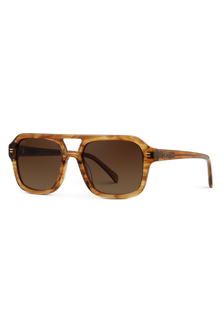 Sydney - 54mm Aviator Polarized Sunglasses, Alternate, color, Crystal Brown Grain