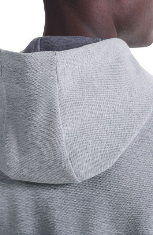 Bugatchi Piqué Zip-up Hoodie In Gray