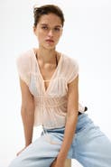 H&M Ruched Cotton Blouse