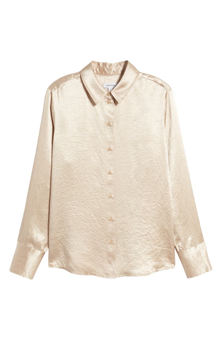 Nordstrom Hammered Satin Button-Up Shirt, Alternate, color, 