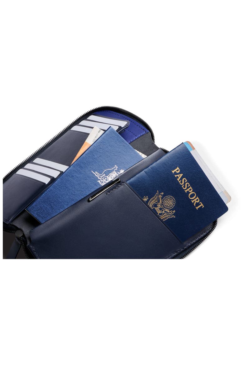 Leather RFID Travel Folio, Alternate, color, NAVY