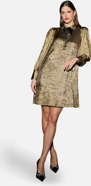 Yumi Luminous Bow-Tie Shirt Dress