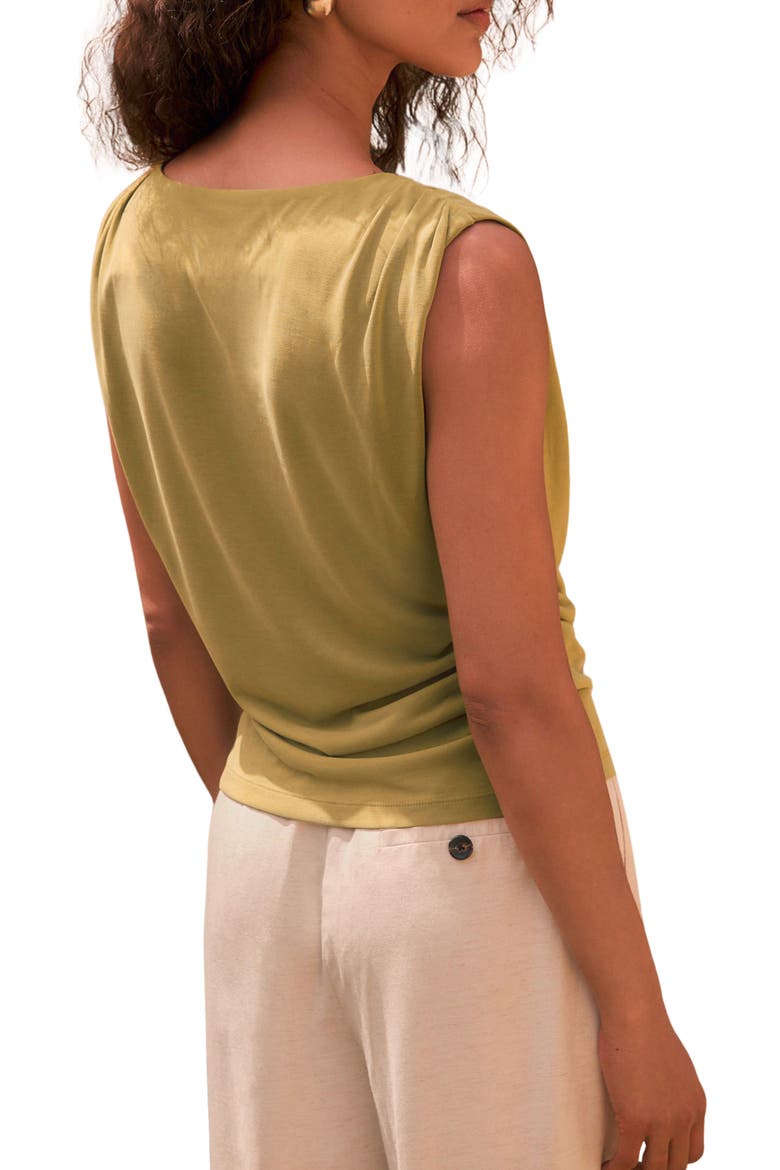 Cowl Neck Sleeveless Top, Alternate, color, GREEN