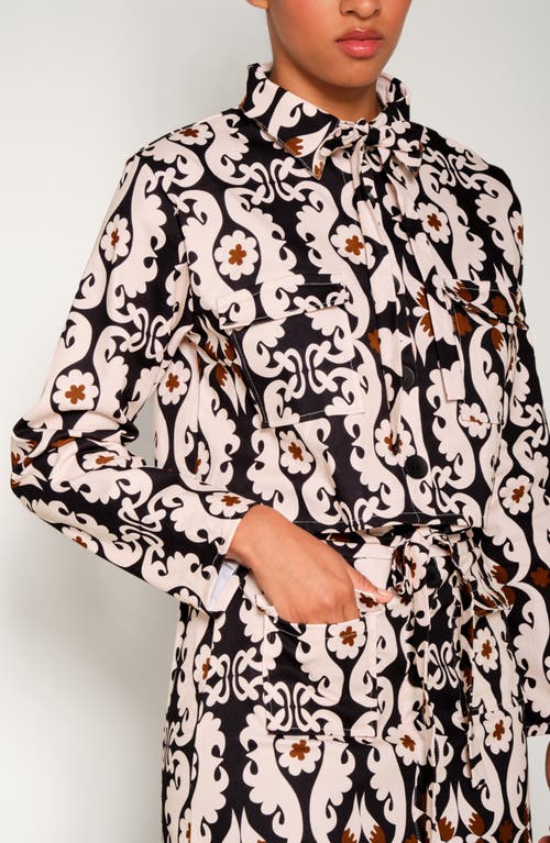 The Lulo Project Coco Paisley Stretch Cotton Miniskirt In Multi