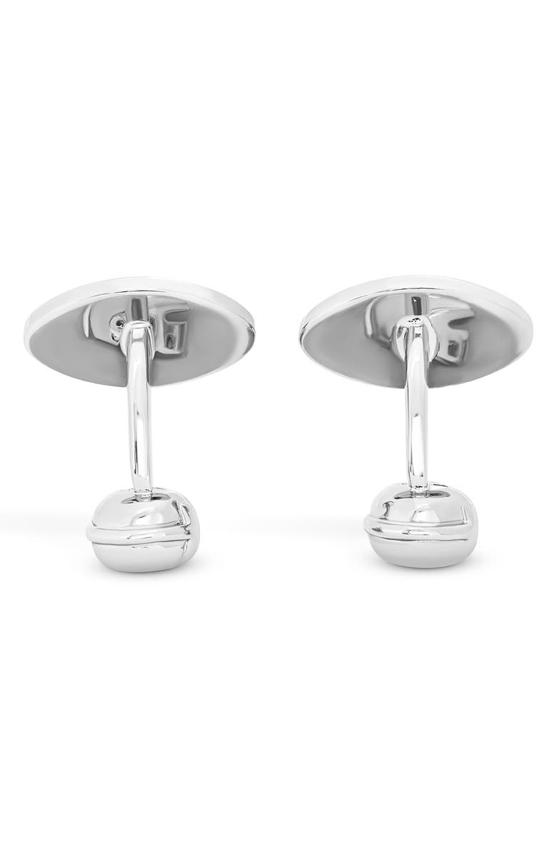 Thompson of London American Football Cuff Links, Alternate, color, Silver