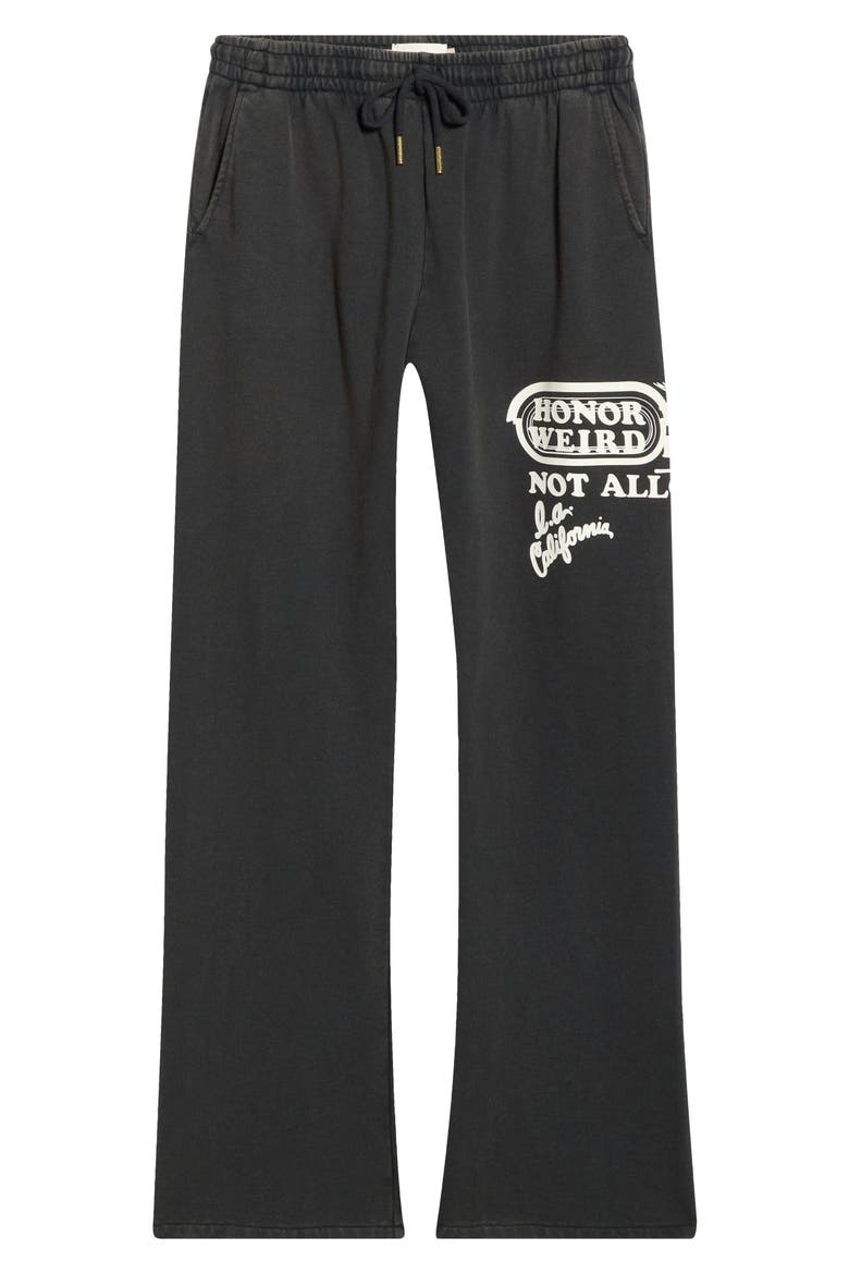 Not Allowed Graphic Cotton Fleece Pants, Alternate, color, BLACK