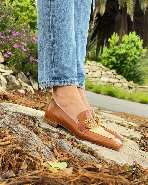 Madison Maison Flat Loafer With Chain In Brown