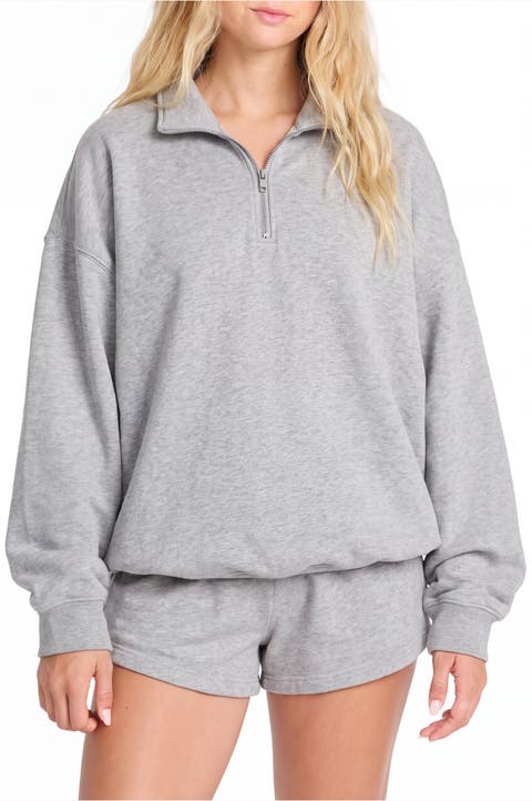 Oversized Quarter Zip Fleece Pullover