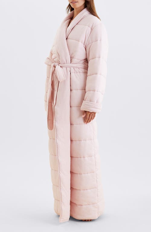 Papinelle Quilted Cotton Maxi Robe In Pink