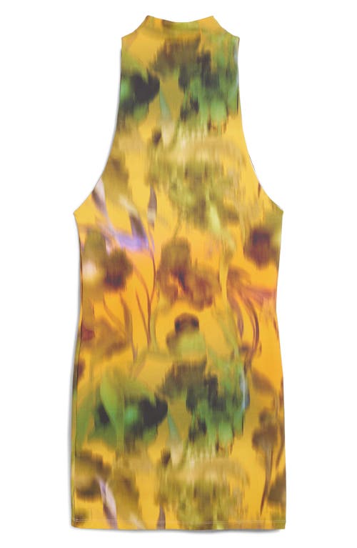 Desigual Printed Sleeveless Body-con Minidress In Yellow