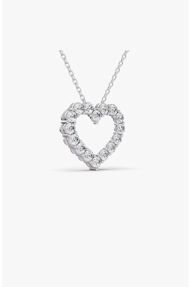 14K Gold 0.5 ct with Lab Diamonds Sereia's Heart Pendant, Alternate, color, White Gold