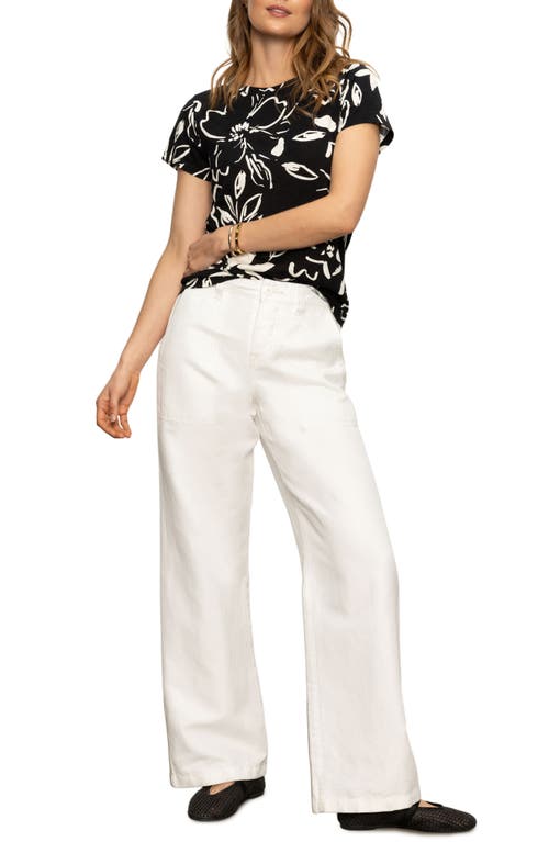 Sanctuary The Perfect Geo Print Cotton Blend Knit Top In Black Ink