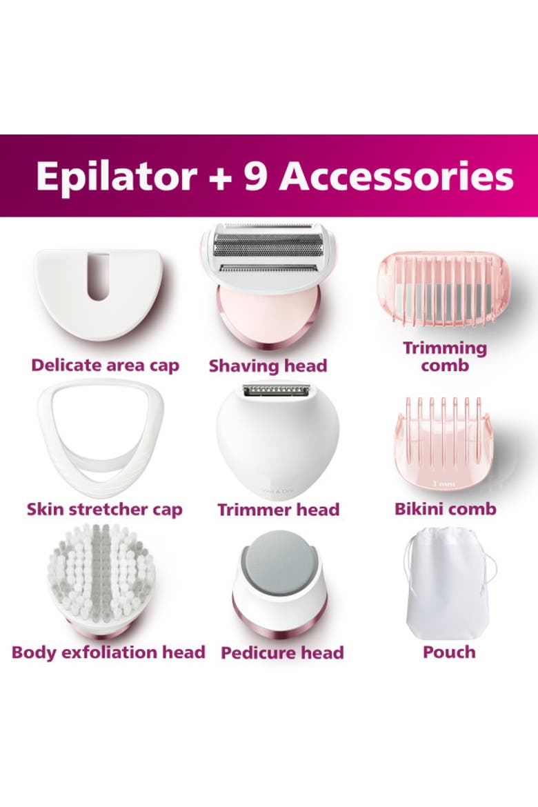 Epilator Series 8000, Rechargeable Wet & Dry Epilator with Ceramic Tweezers and Accessories, Alternate, color, White