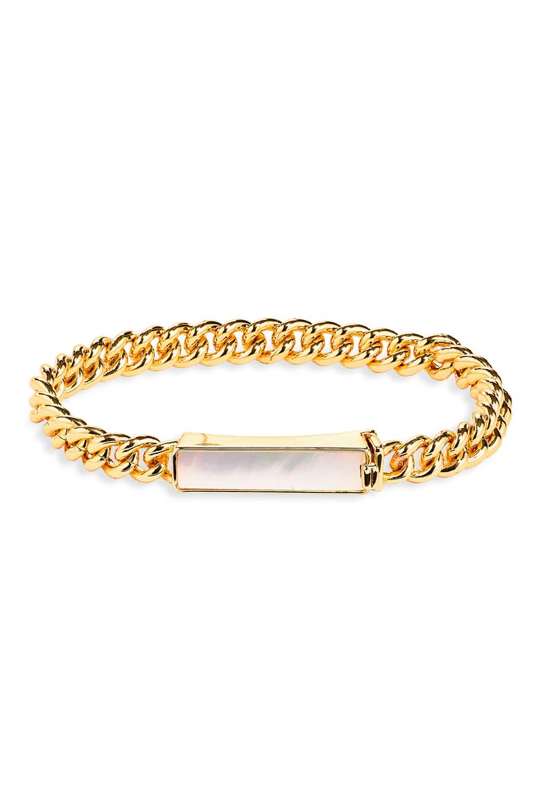 Mother-of-Pearl Bar Chain Bracelet, Main, color, MOTHER OF PEARL