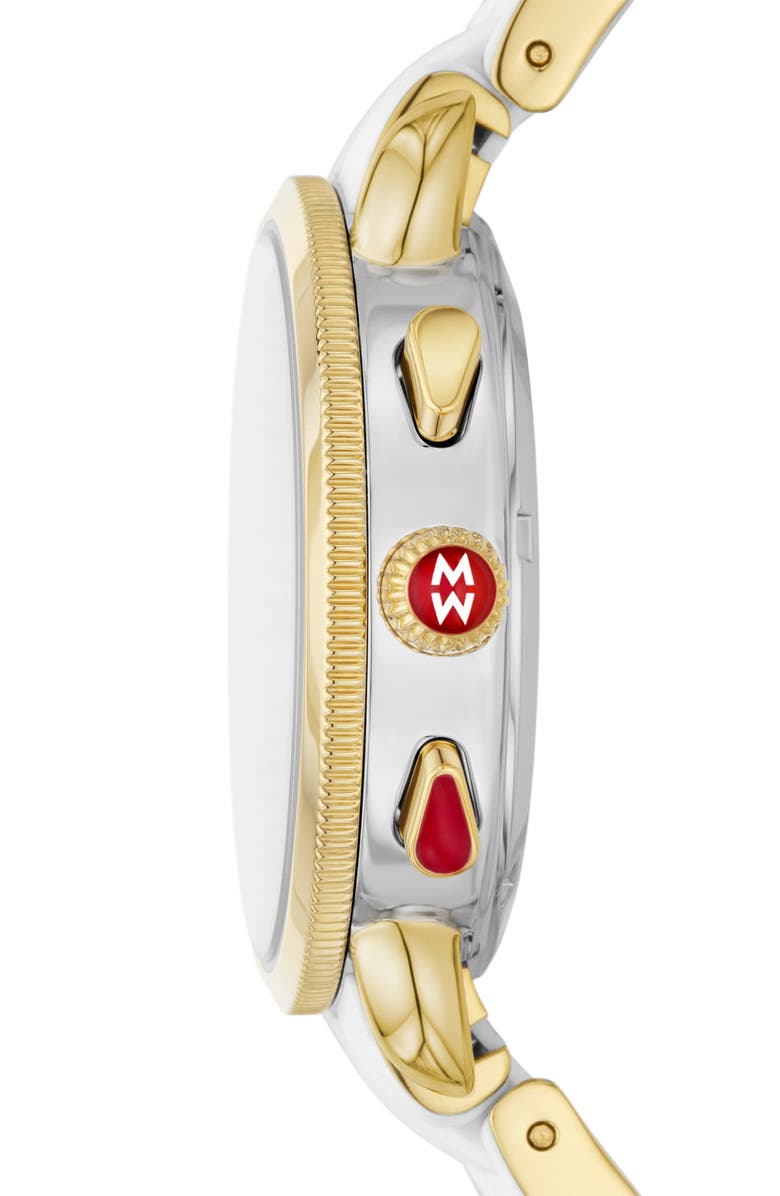 MICHELE Sporty Sport Sail Chronograph Watch Head with Silicone Strap, 38mm, Alternate, color, 