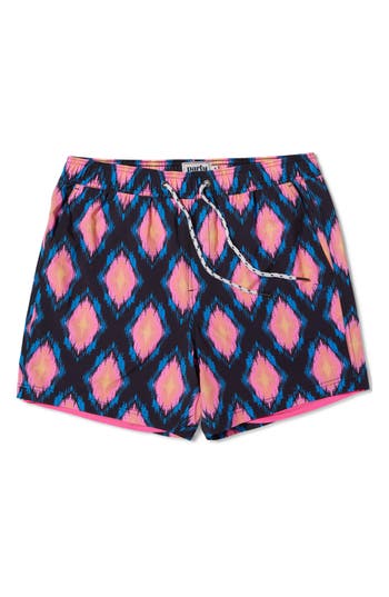 Party Pants Billy Ikat Sport Swim Trunks In Black
