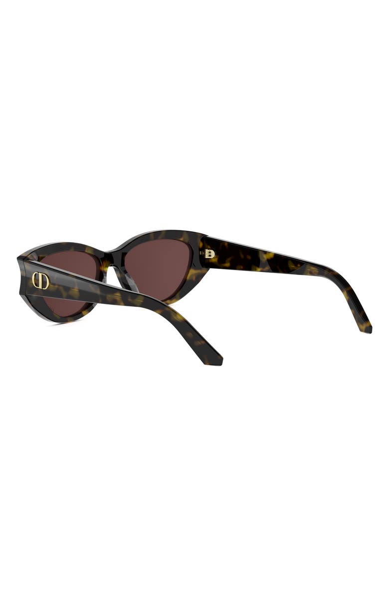 DIOR 'DiorGlow B1I 53mm Cat Eye Sunglasses, Alternate, color, Dark Havana / Brown