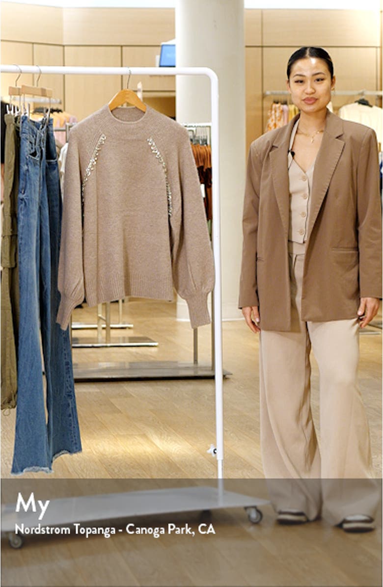 Diamanté Fringe Mock Neck Sweater, sales video thumbnail