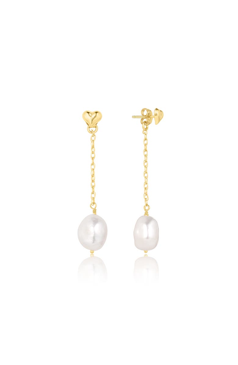 Set & Stones Eloise Heart and Pearl Earrings, Main, color, Gold