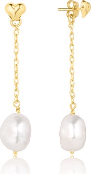 Set & Stones Eloise Heart and Pearl Earrings