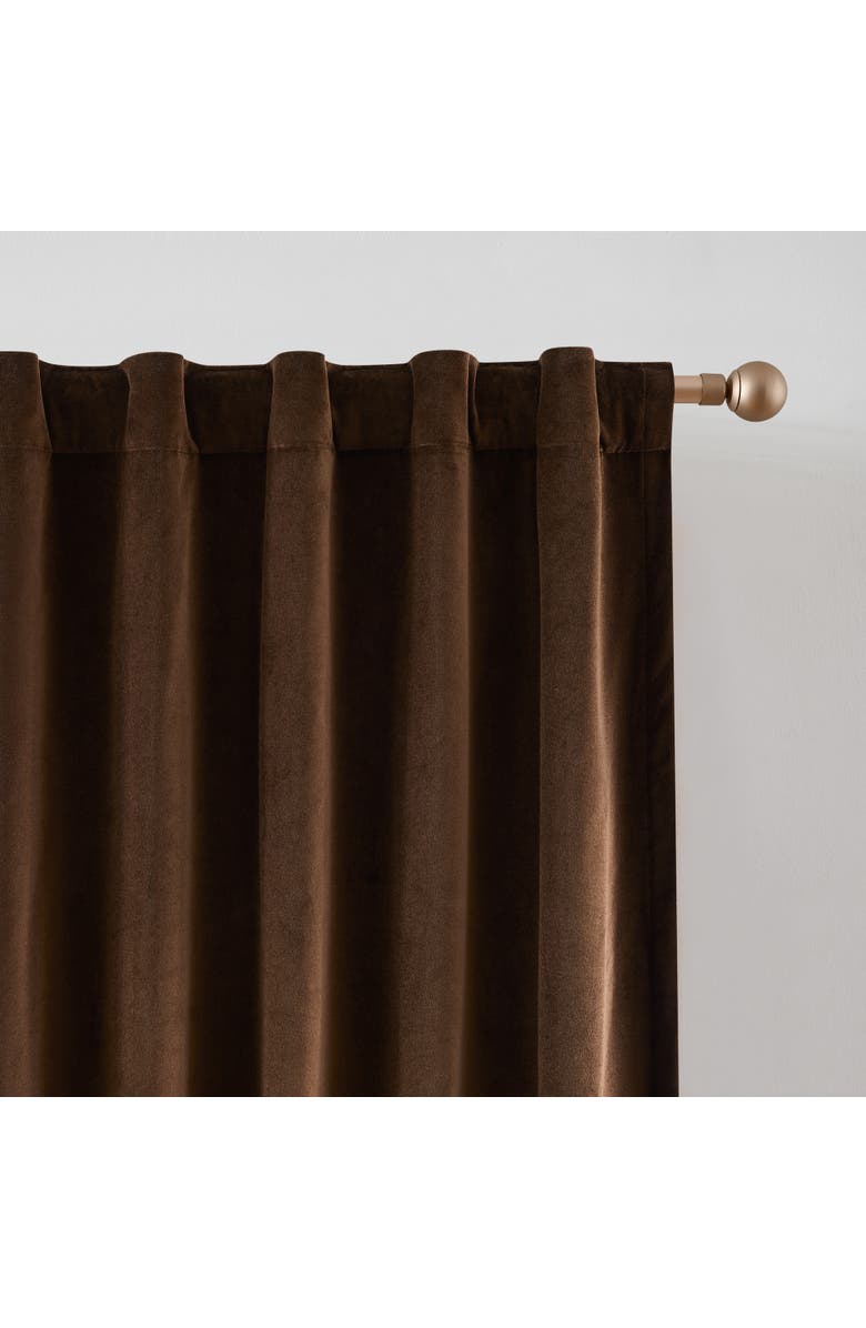 Chuks Collins x Lush Decor Terran Velvet Blackout Window Panel, Alternate, color, Brown