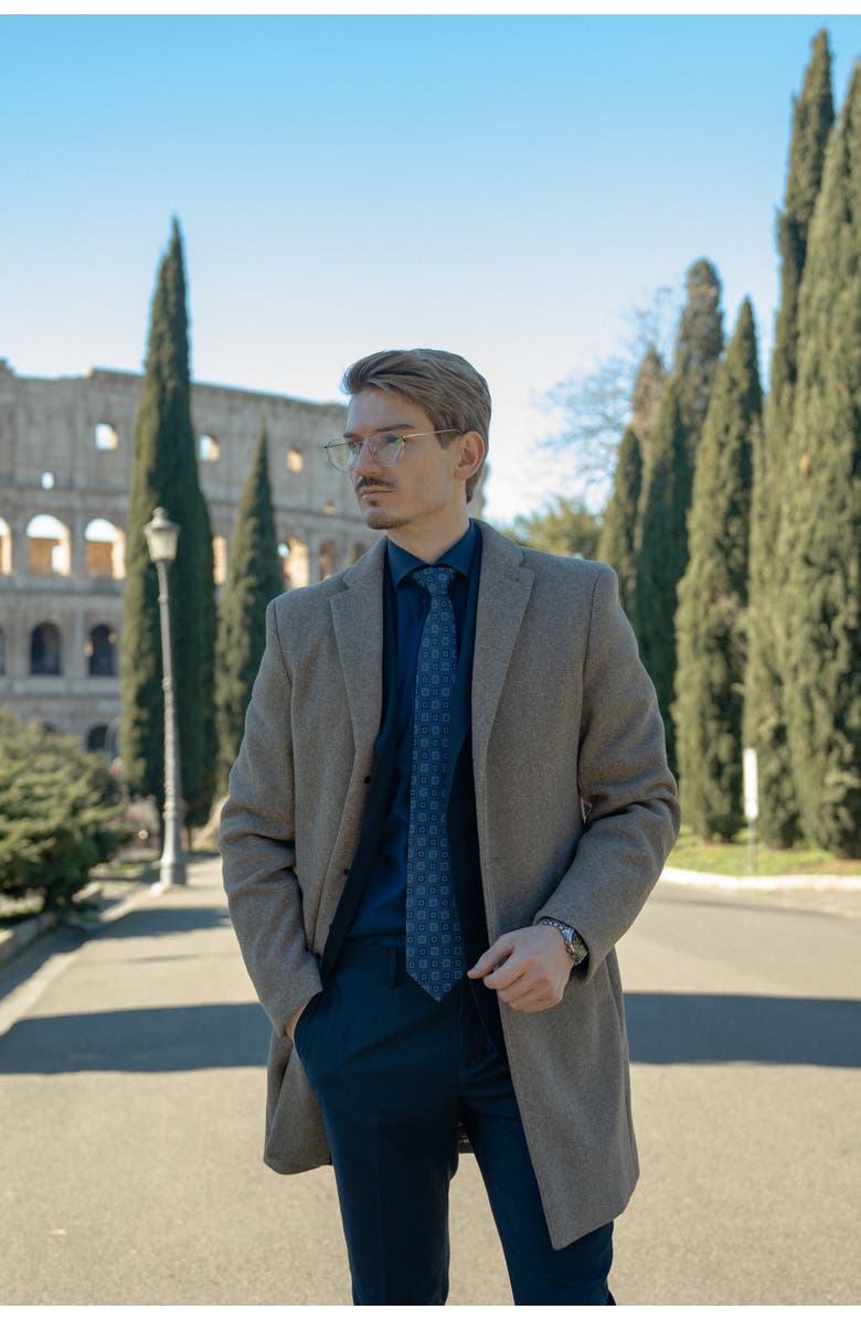 Elizabetta Trento - Extra Long Silk Jacquard Tie for Men, Alternate, color, Blue