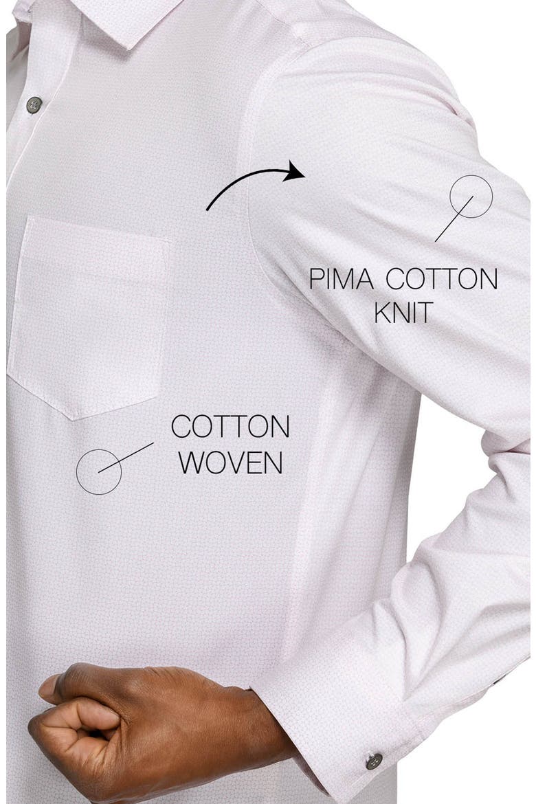 Abstract Squiggle Cotton Shirt, Alternate, color, WHITE/ PINK