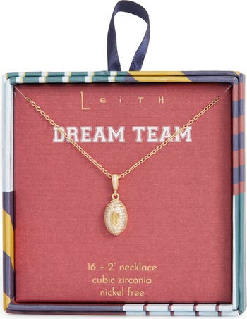 Pavé CZ Football Pendant Necklace