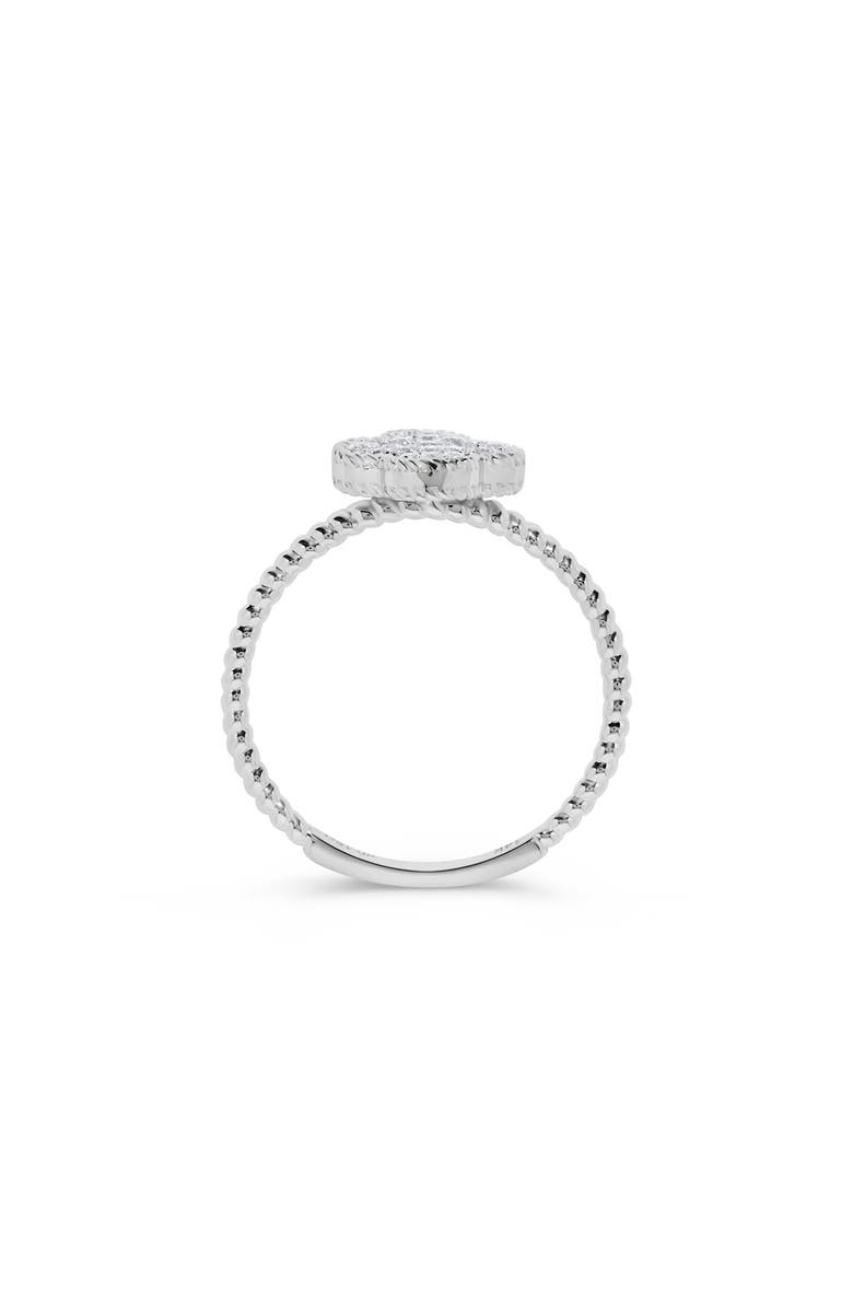 H.J. Namdar 14K White Gold Pavé Diamond Clover Ring - 0.18ct., Alternate, color, 