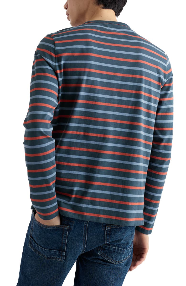 Seasalt Cornwall Sailor Stripe Long Sleeve Organic Cotton T-Shirt, Alternate, color, Sea Storm Dusty Copper