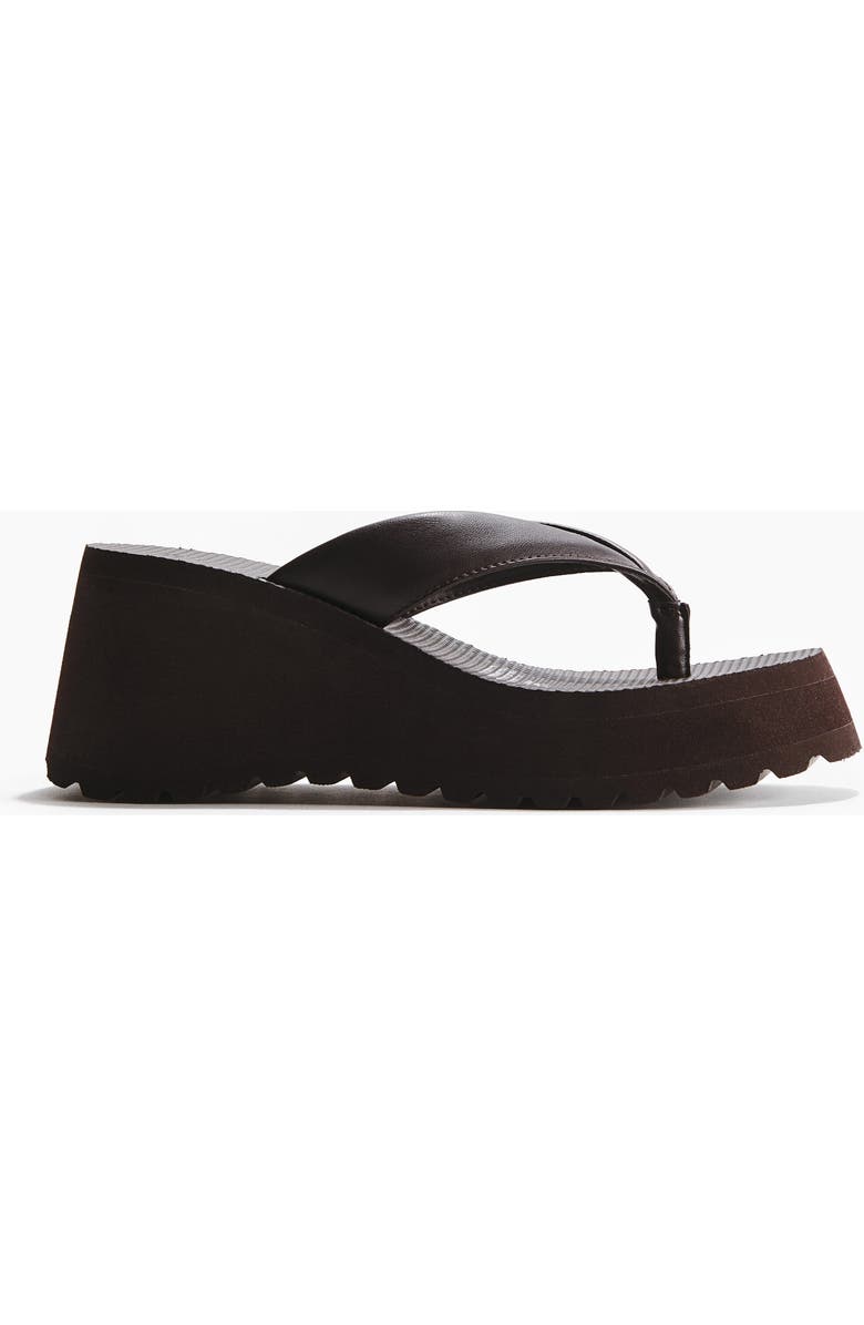 H&M Wedge-heeled Flip-flops, Main, color, Dark Brown
