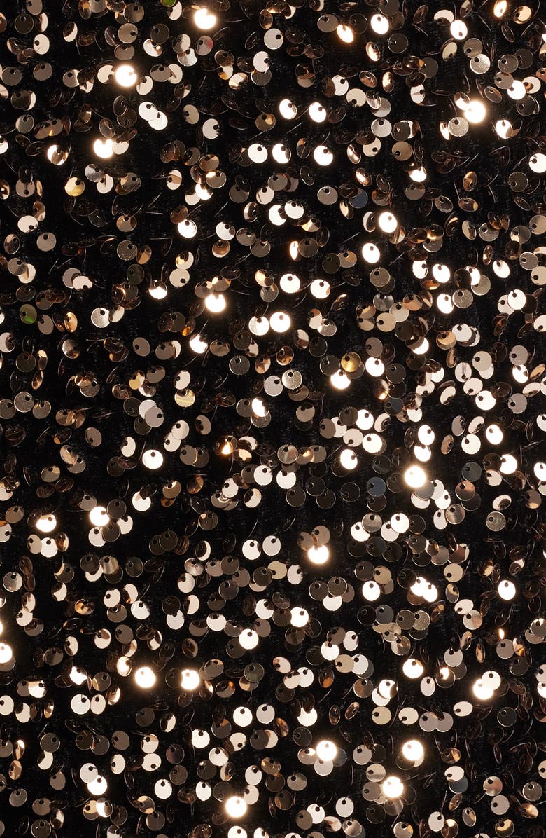 Tahari ASL Sequin Open Front Jacket, Alternate, color, Gold Black