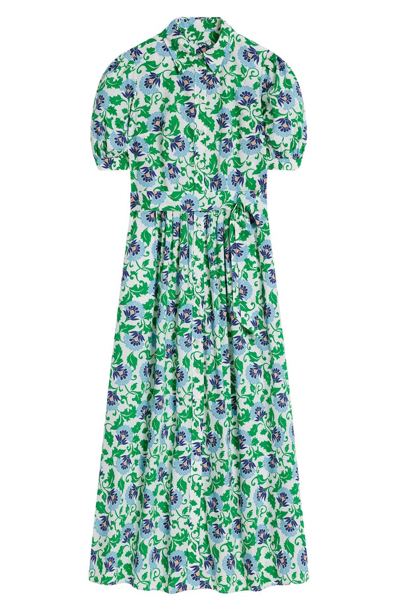 Boden Alexa Floral Cotton Maxi Shirtdress, Alternate, color, Rich Emerald, Ornate Vine