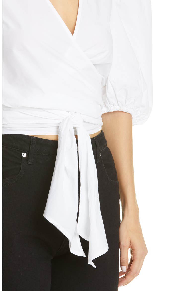 Organic Cotton Poplin Wrap Top, Alternate, color, BRIGHT WHITE